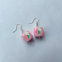Strawberry Cube Earrings